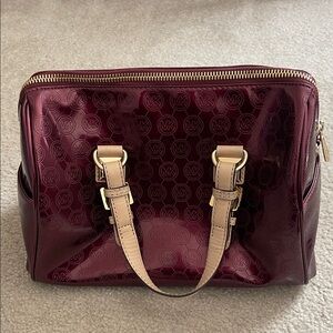 Michael Kors Glossy Burgundy Satchel